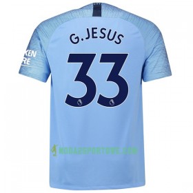 Koszulka Manchester City G.Jesus 33 Domowe Stroje Piłkarskie 2018/19 Krótki Rękaw